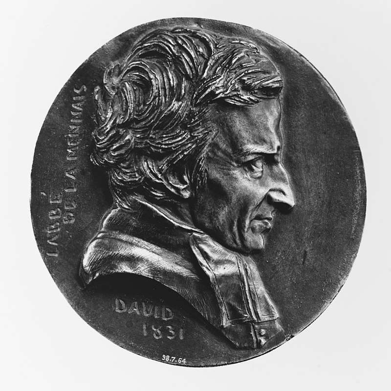 Medallion featuring de Lamennais, dating from 1831