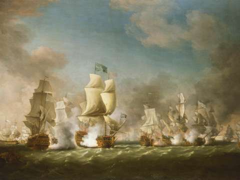 Battle of Cape Passaro, 11 August 1718; the destruction of the Spanish fleet off Sicily