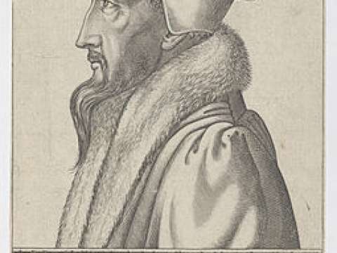 John Calvin at 53 years old in an engraving by René Boyvin