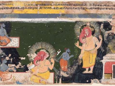 Ganesha writing the Mahabharat