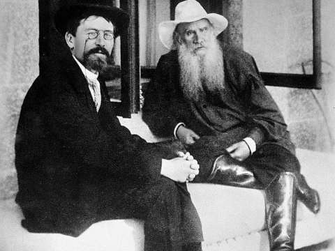 Chekhov with Leo Tolstoy at Yalta, 1900