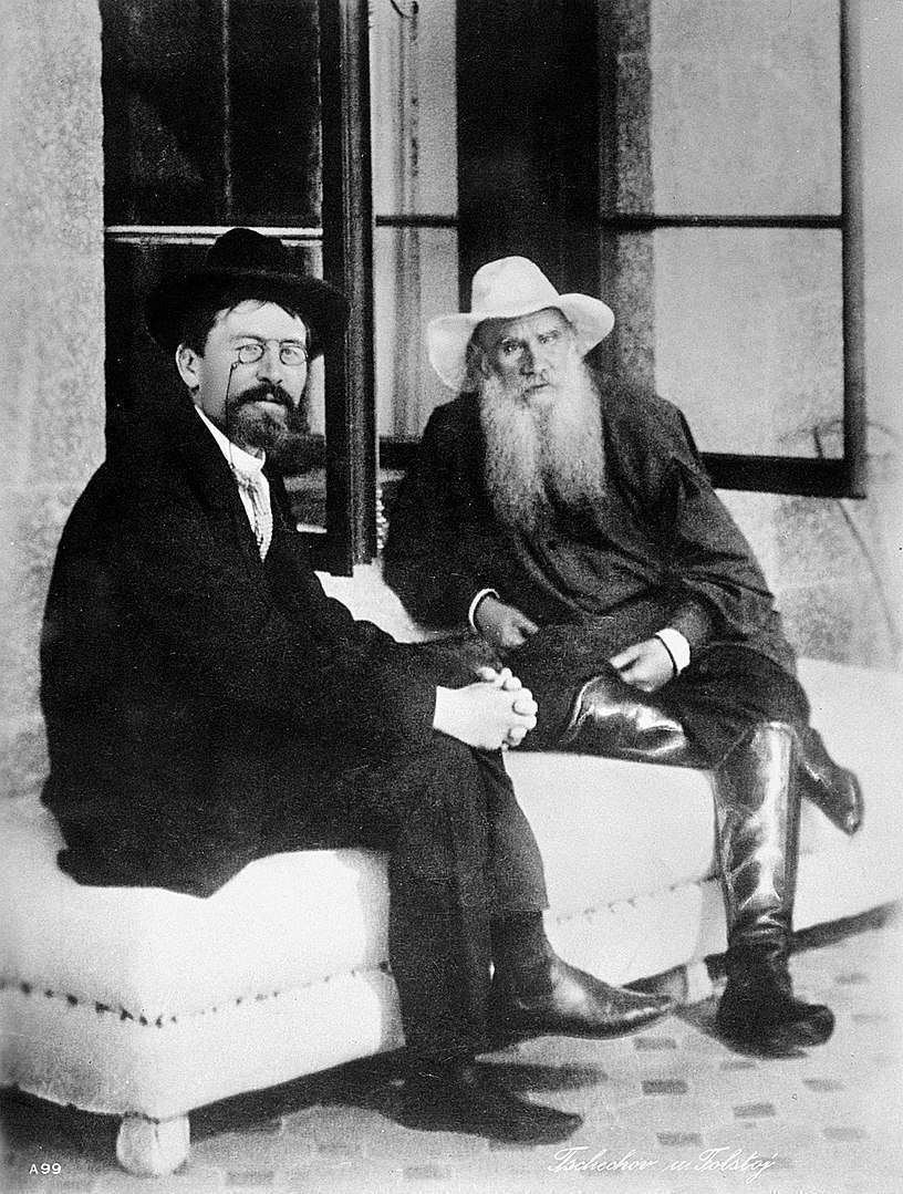 Chekhov with Leo Tolstoy at Yalta, 1900