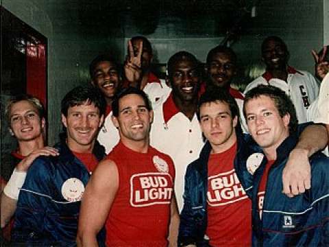 Jordan (center) with the Bud Light Daredevils in 1987