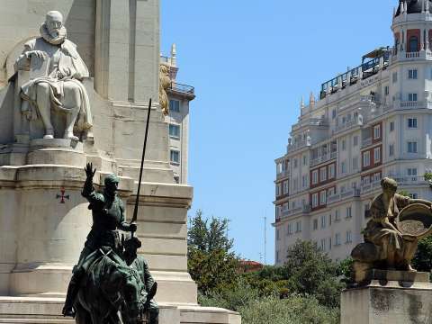 Monument of Cervantes erected in 1929, Madrid.