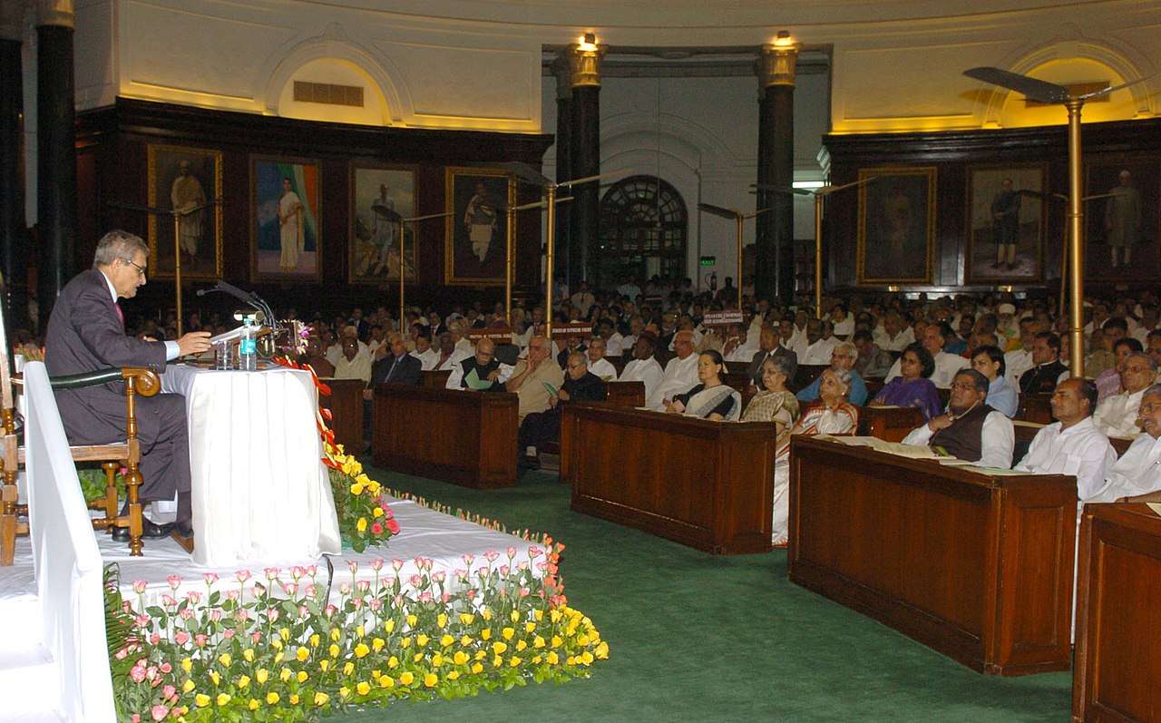 Sen giving inaugural parliamentary lecture at Parliament House (India).
