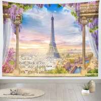 Loccor Eiffel Tower Tapestry Photo Backdrop