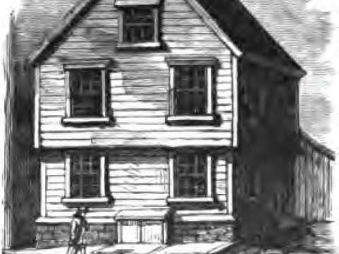 Franklin's birthplace on Milk Street, Boston, Massachusetts