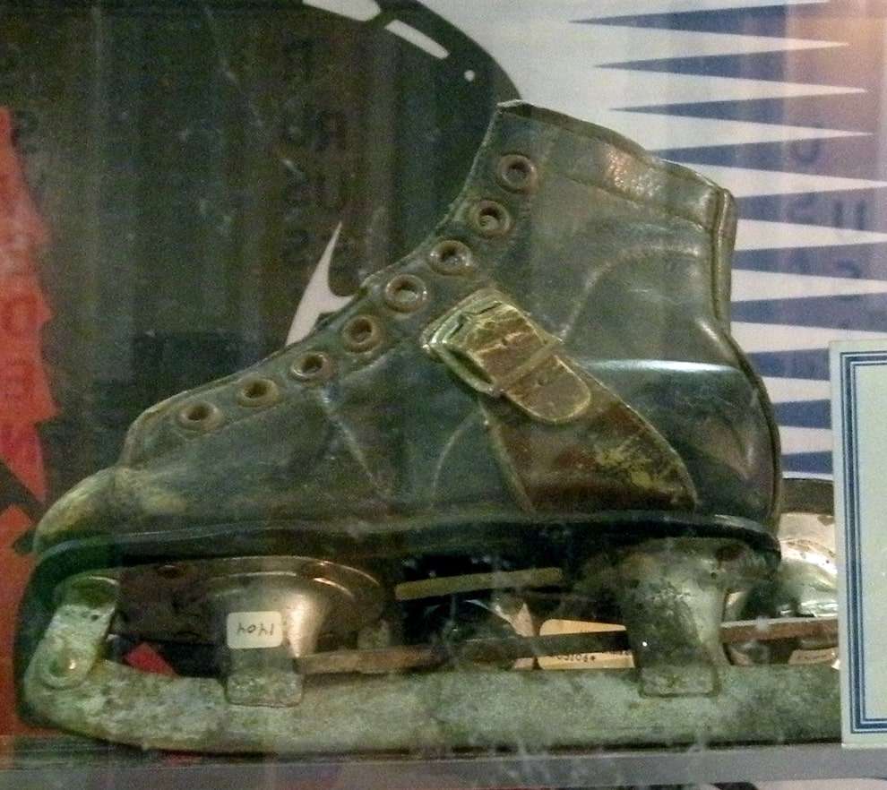 Gretzky's first pair of skates at the Hockey Hall of Fame, worn when he was three years old