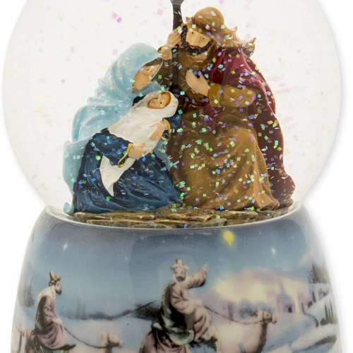 Holy Family and Three Kings Musical Water Globe