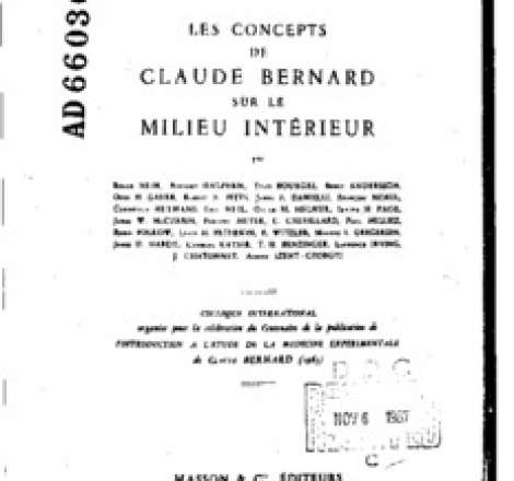 Claude Bernard. Milieu Interieur