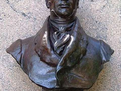 Bust of Washington Irving in Irvington, New York, not far from Sunnyside