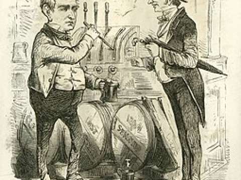 In this March 1860 cartoon, Seward serves 
