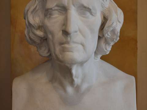 Marble bust of Grimm by Elisabet Ney, carved 1856–58 in Berlin