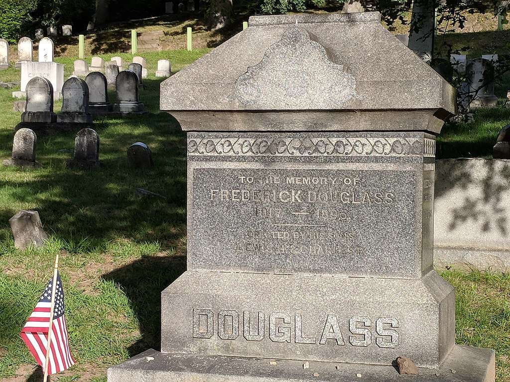 Gravestone of Frederick Douglass located in Mount Hope Cemetery, Rochester