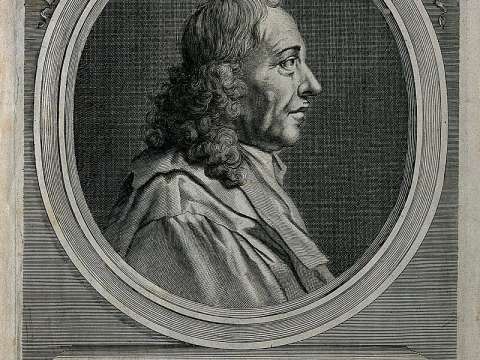 Portrait of Marcello Malpighi in Opera Posthuma, London 1696