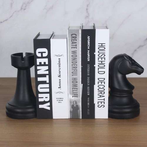 Decorative Chess Bookends for Shelves
