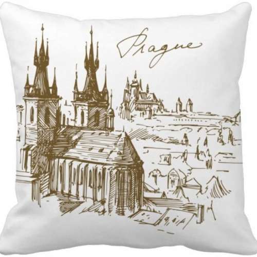 Prague Square Throw Pillow