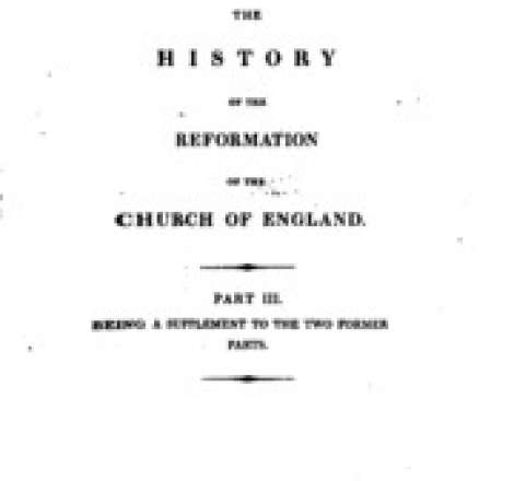 The History of the Reformation of the Church of England Vol III