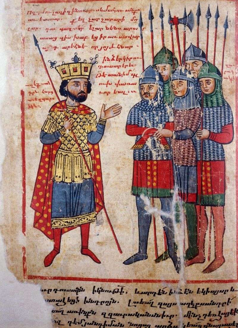 Alexander the Great depicted in a 14th-century Armenian miniature painting