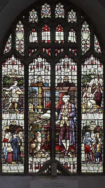 Stained-glass window in St Nicholas's Church, East Dereham