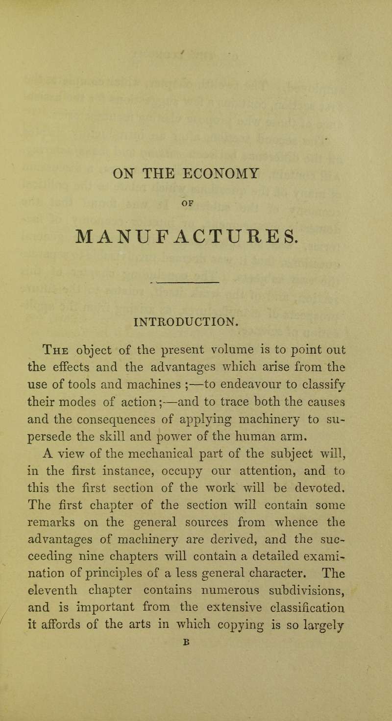 On the Economy of Machinery and Manufactures, 1835