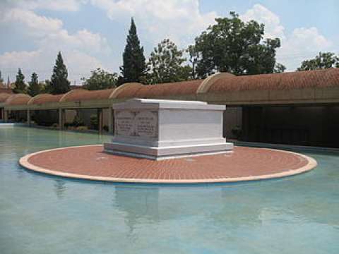 The sarcophagus of Martin Luther King and Coretta Scott King at the Martin Luther King Jr. National Historic Site in Atlanta, Georgia