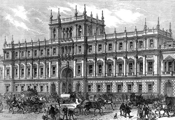 Burlington House, site of the Royal Society of London, in 1873