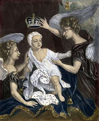 The infant Prince of Wales whose birth Dryden celebrated in Britannia Rediviva