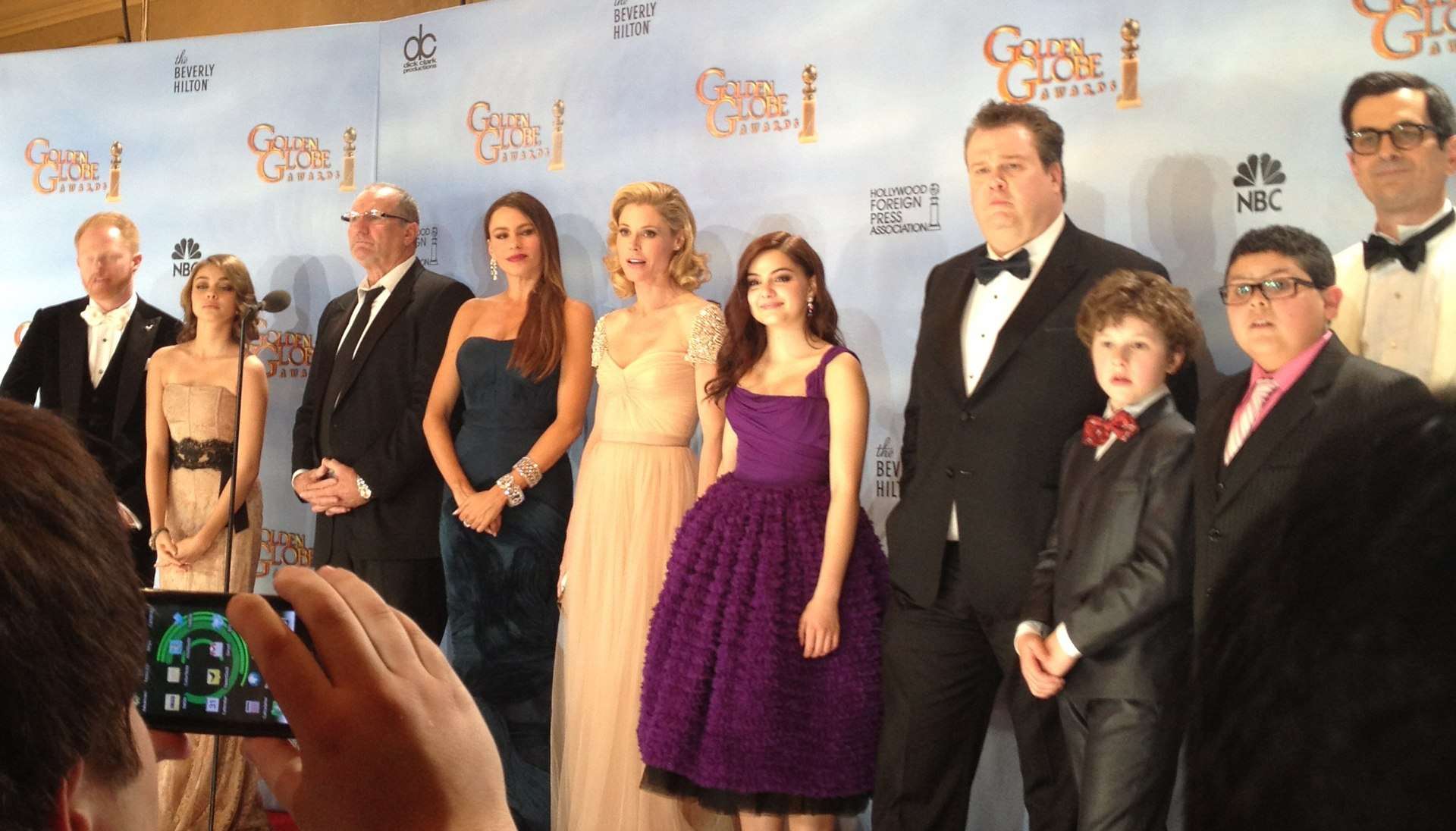 Gould (third from right) with the cast of Modern Family at the 69th Golden Globe Awards