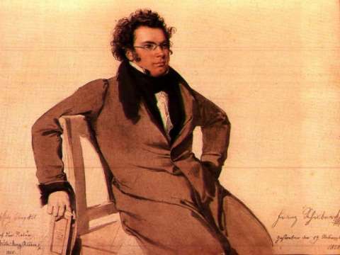Watercolour of Franz Schubert by Wilhelm August Rieder (1825)