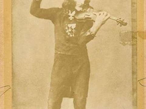 1900 Imperial Cabinet card of famous Fiorini fake daguerreotype of Paganini