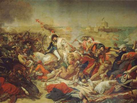 Murat at the Battle of Abukir, where 4,000 Ottoman soldiers drowned in the Nile, painted by Antoine-Jean Gros (1804)