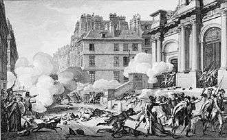 Journée du 13 Vendémiaire, artillery fire in front of the Church of Saint-Roch, Paris, Rue Saint-Honoré