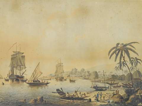 HMS Resolution and Discovery in Tahiti