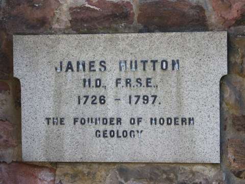 The memorial to James Hutton at his grave in Greyfriars Kirkyard