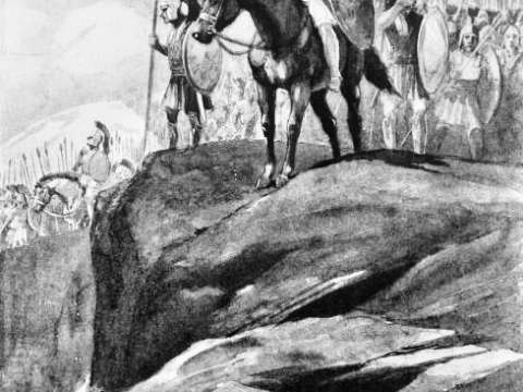 Xenophon leading his Ten Thousand through Persia to the Black Sea. 19th-century illustration