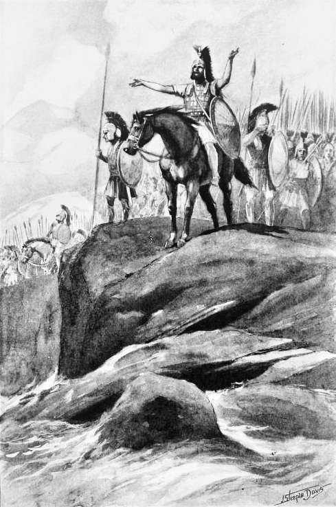 Xenophon leading his Ten Thousand through Persia to the Black Sea. 19th-century illustration