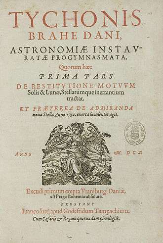 Frontispiece to the 1610 edition of Astronomiae Instauratae Progymnasmata