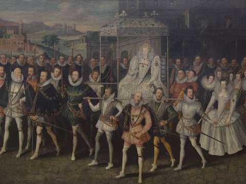 The Procession Picture, c. 1600, showing Elizabeth I borne along by her courtiers