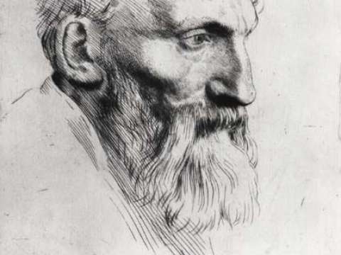 A portrait of Rodin by his friend Alphonse Legros