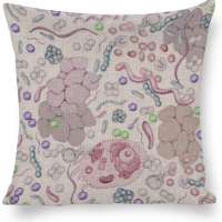 Microbiology Pattern Throw Pillow Case