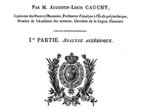 The title page of a textbook by Cauchy.