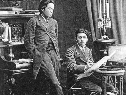 Young Chekhov (left) with brother Nikolai in 1882
