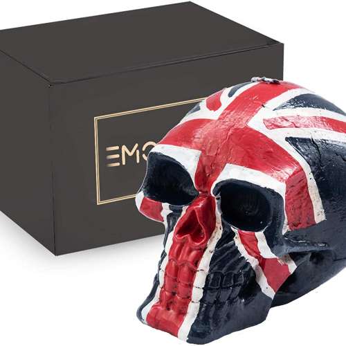 British Flag Skull Statue