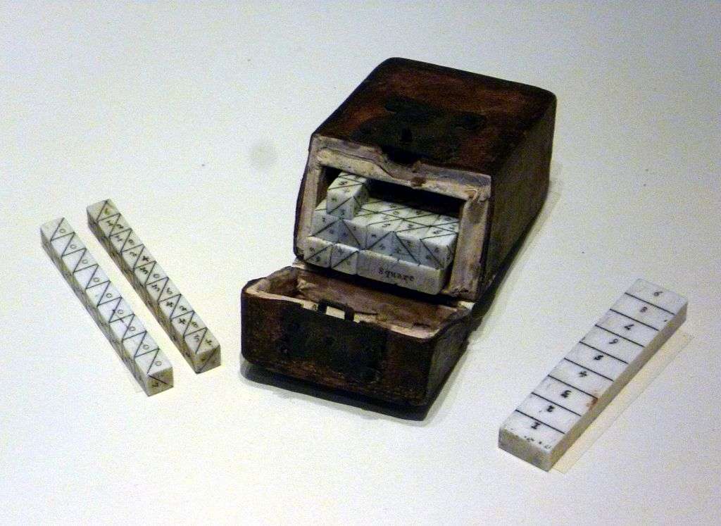 An ivory set of Napier's Bones from around 1650