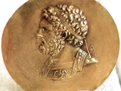 Philip II of Macedon: victory medal (nikétérion) struck in Tarsus, c. 2nd century BC (Cabinet des Médailles, Paris).