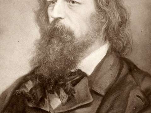 Alfred Tennyson, portrait by P. Krämer
