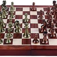 Agirlgle International Chess Set with Folding Wooden Chess Board
