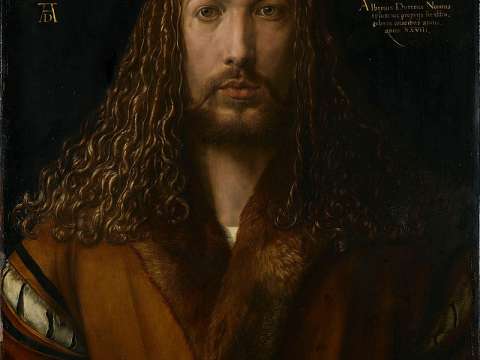 Dürer's self-portrait at 28 (1500). Alte Pinakothek, Munich.