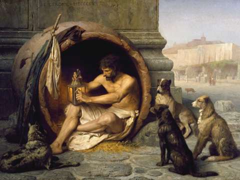 Diogenes Sitting in His Tub by Jean-Léon Gérôme (1860)